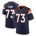 Davalo D.Broncos #73 Frank Crum Player Navy Home Game Stitched Jerseys
