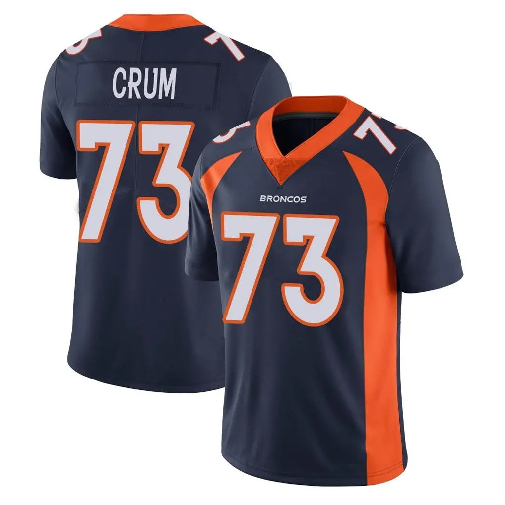 Davalo D.Broncos #73 Frank Crum Player Navy Vapor Untouchable Limited Game Stitched Jerseys