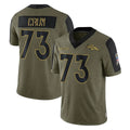 Davalo D.Broncos #73 Frank Crum Player Olive Salute To Service Limited Game Stitched Jerseys