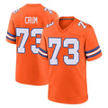 Davalo D.Broncos #73 Frank Crum Player Orange Alternate Collection Throwback Game Stitched Jerseys