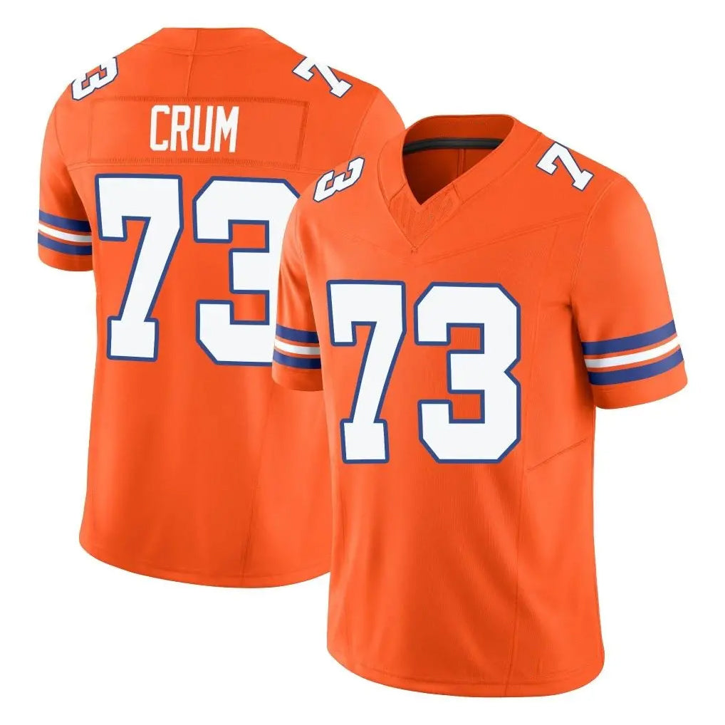 Davalo D.Broncos #73 Frank Crum Player Orange Limited Alternate Vapor F.U.S.E. Throwback Game Stitched Jerseys