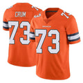Davalo D.Broncos #73 Frank Crum Player Orange Vapor Untouchable Limited Home Game Stitched Jerseys