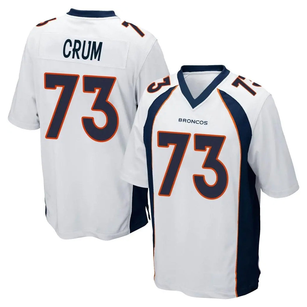 Davalo D.Broncos #73 Frank Crum Player White Game Stitched Jerseys