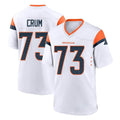 Davalo D.Broncos #73 Frank Crum Player White Home Game Stitched Jerseys