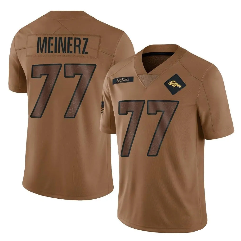 Davalo D.Broncos #77 Quinn Meinerz Player Brown Salute To Service Limited Stitched Jerseys
