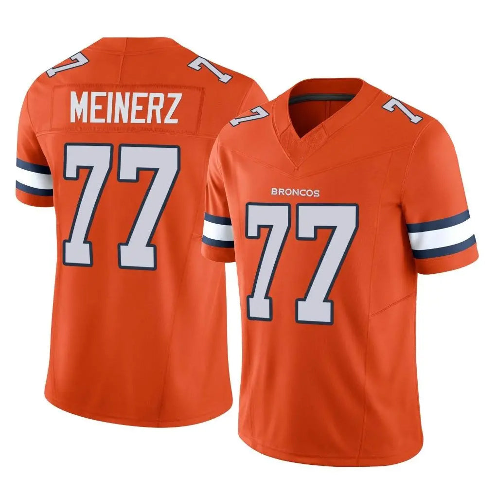 Davalo D.Broncos #77 Quinn Meinerz Player Orange Limited Alternate Vapor F.U.S.E. Throwback Game Stitched Jerseys