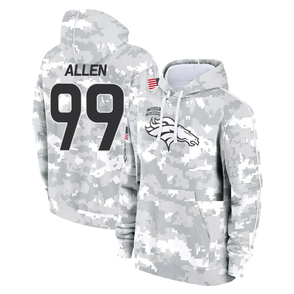 Davalo D.Broncos #99 Zach Allen Player Arctic Camo Salute to Service Hoodies Limited Game Stitched Jerseys