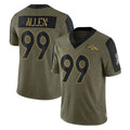 Davalo D.Broncos #99 Zach Allen Player Olive Salute To Service Limited Game Stitched Jerseys