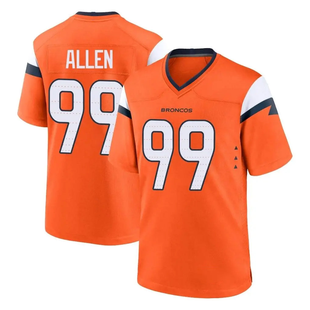 Davalo D.Broncos #99 Zach Allen Player Orange Home Game Stitched Jerseys