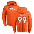 Davalo D.Broncos #99 Zach Allen Player Orange Pullover Hoodie Limited Stitched Jerseys