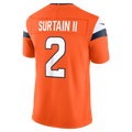 Davalo D.Broncos #2 Patrick Surtain II Orange Team Vapor F.U.S.E. Stitched Limited Jerseys