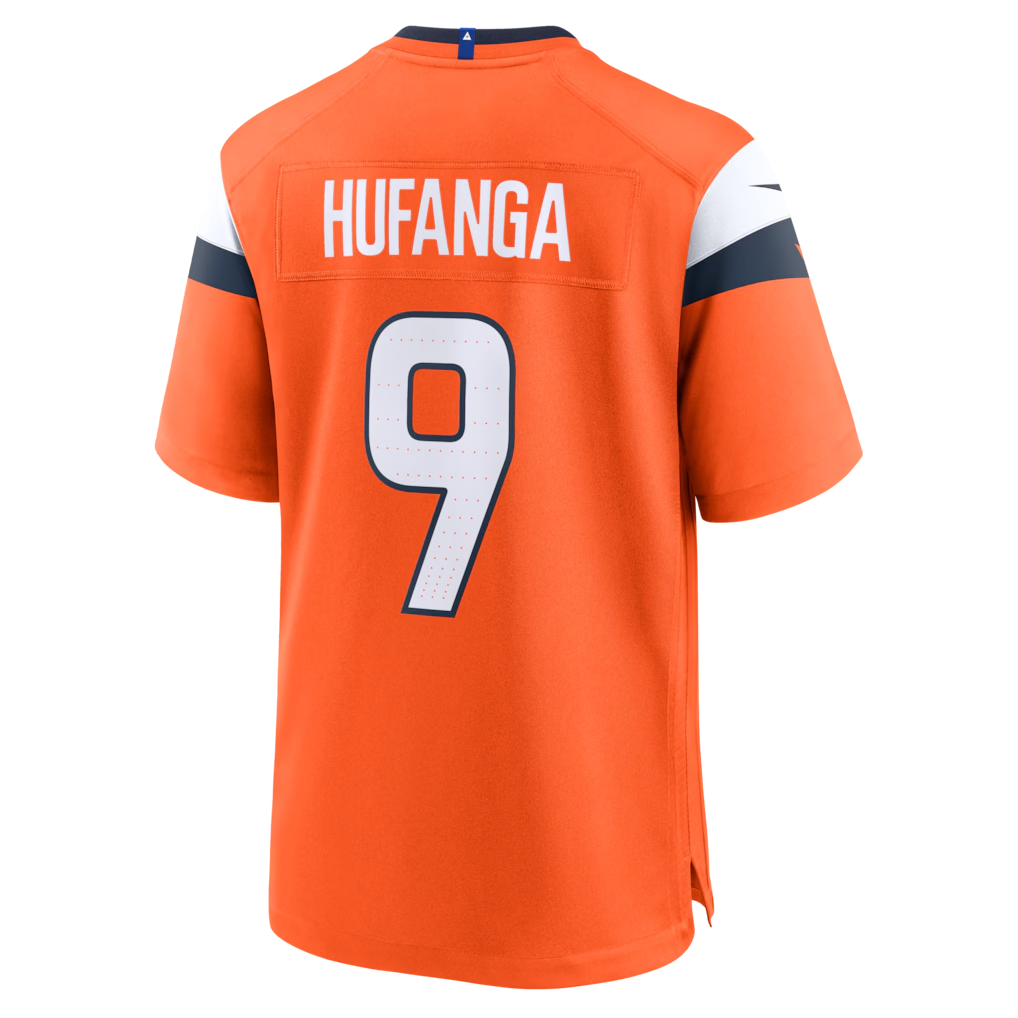 Davalo D.Broncos #9 Talanoa Hufanga Orange Team Game Stitched Jerseys