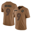 Davalo D.Broncos #9 Talanoa Hufanga Player Brown Salute To Service Limited Stitched Jerseys