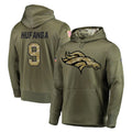 Davalo D.Broncos #9 Talanoa Hufanga Player Olive Salute to Service Pullover Hoodies Home Game Stitched Jerseys