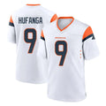 Davalo D.Broncos #9 Talanoa Hufanga Player White Home Game Stitched Jerseys