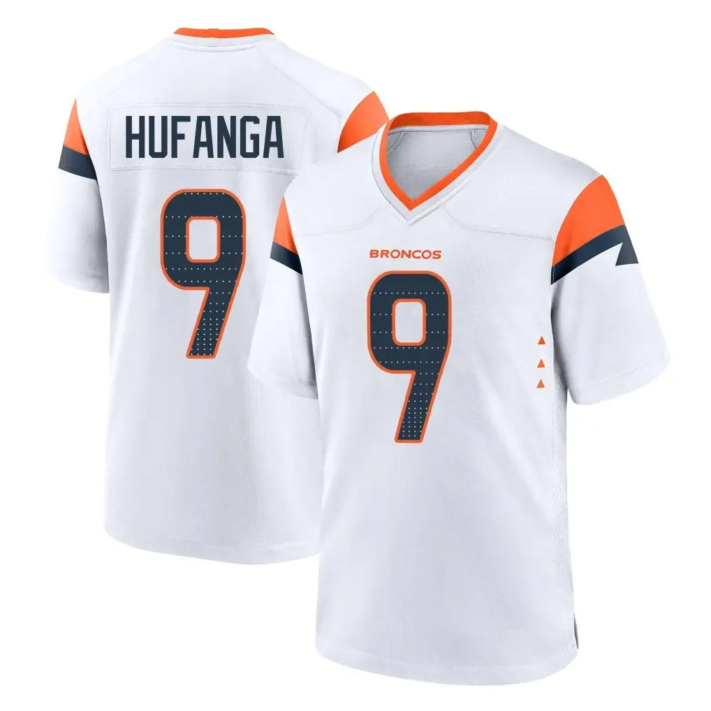 Davalo D.Broncos #9 Talanoa Hufanga Player White Home Game Stitched Jerseys