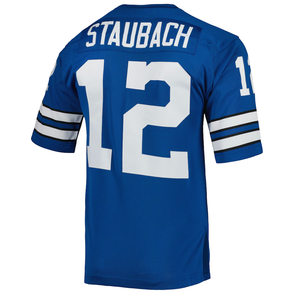 Davalo D.Cowboys 1971 #12 Roger Staubach Mitchell & Ness Royal Authentic Throwback Retired Player Jersey