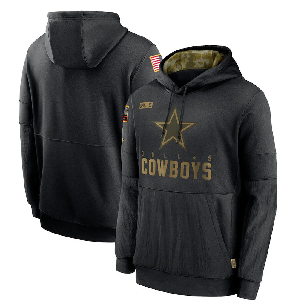 Davalo D.Cowboys Black Salute to Service Pullover Hoodies Limited Blank Player Stitched Jerseys