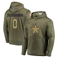 Davalo D.Cowboys #0 DeMarvion Overshown Player Olive Salute to Service Pullover Hoodies Home Game Stitched Jerseys
