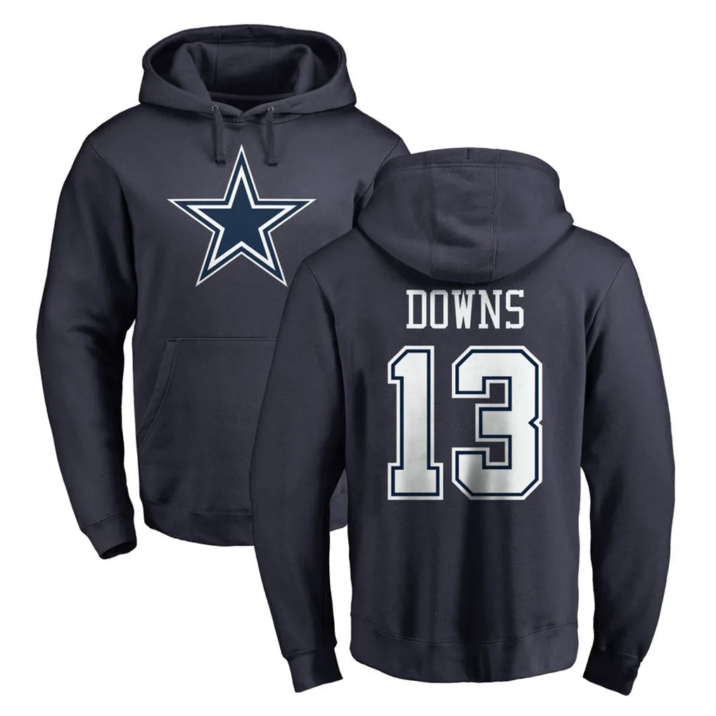 Davalo D.Cowboys #13 Caleb Downs Player Navy Pullover Hoodies Limited Stitched Jerseys