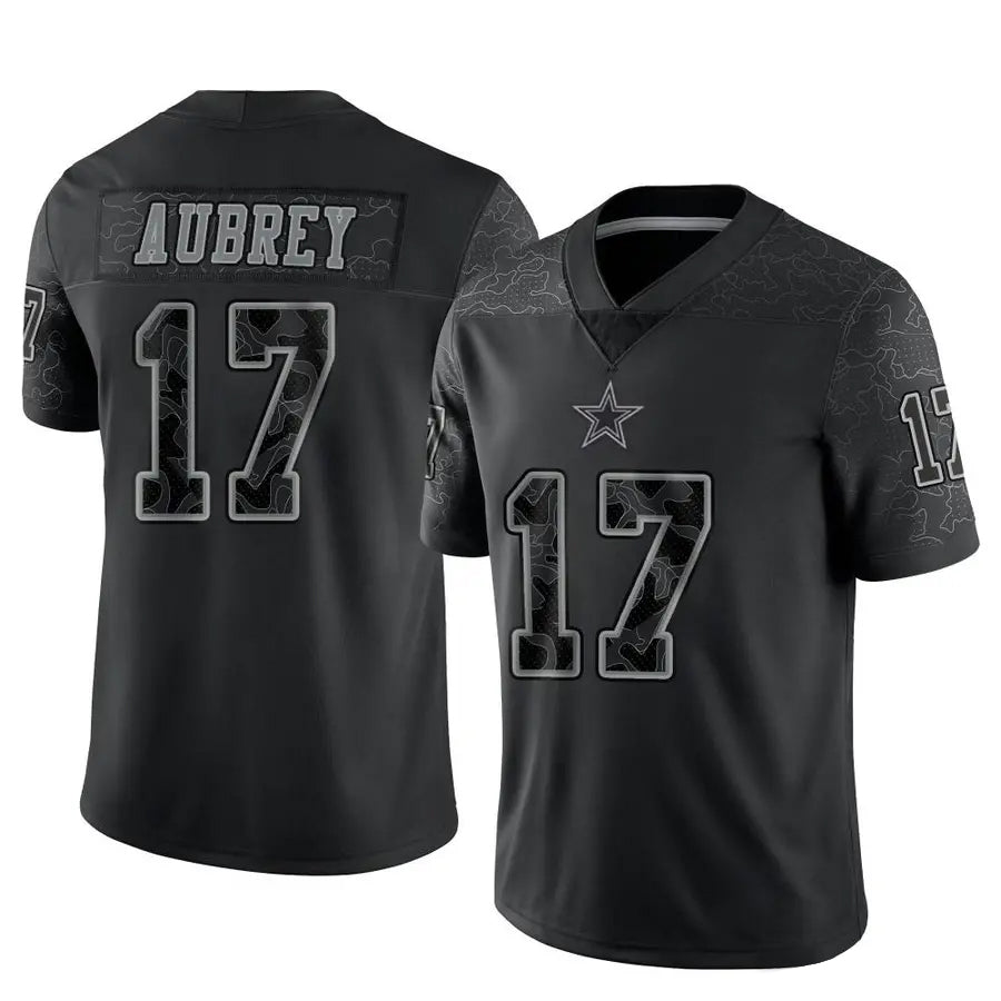 Davalo D.Cowboys #17 Brandon Aubrey Player Black REFLECTIVE Limited Stitched Jerseys