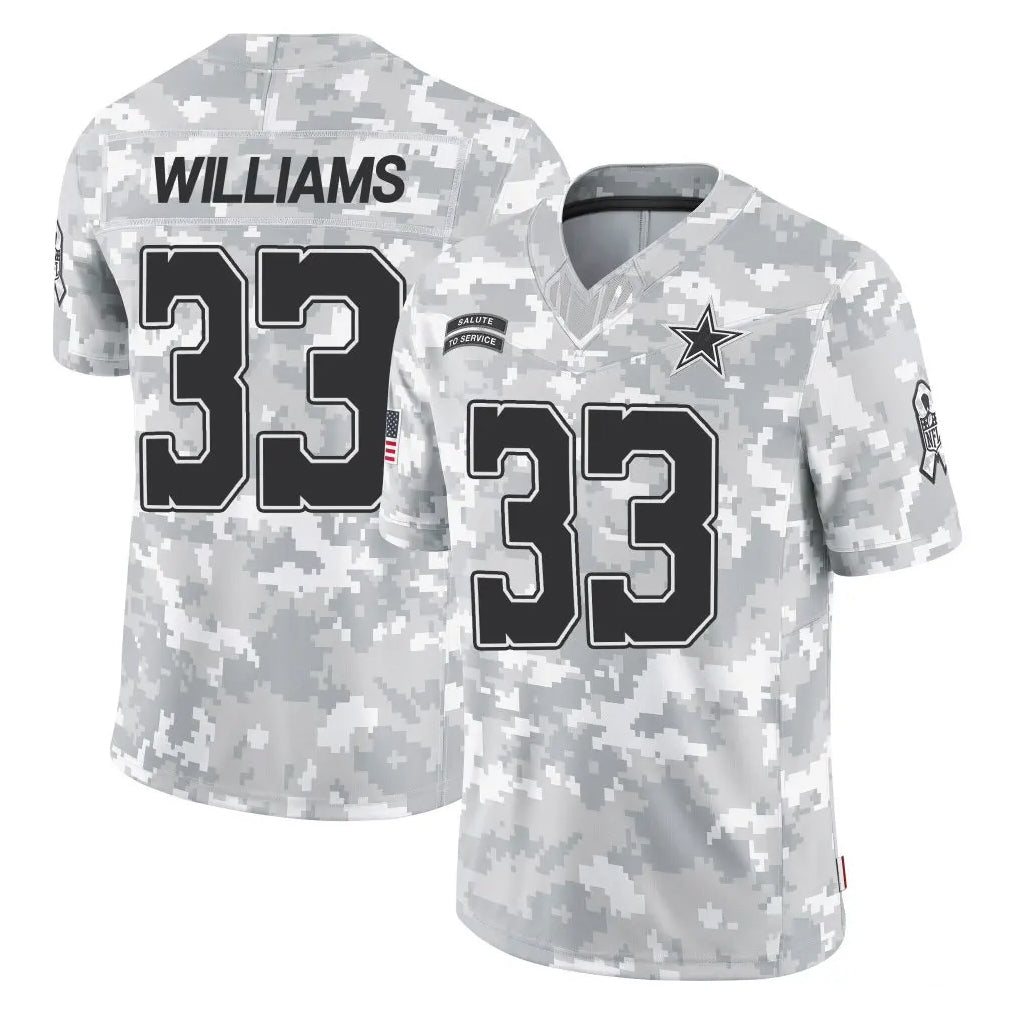 Davalo D.Cowboys #33 Javonte Williams Player Arctic Camo Salute to Service Limited Home Game Stitched Jerseys