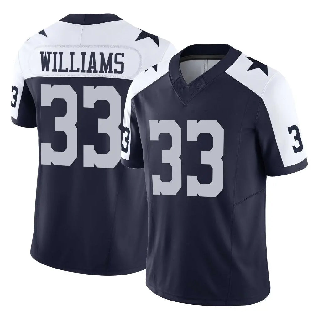 Davalo D.Cowboys #33 Javonte Williams Player Navy-White Limited Alternate Vapor F.U.S.E. Home Game Stitched Jerseys