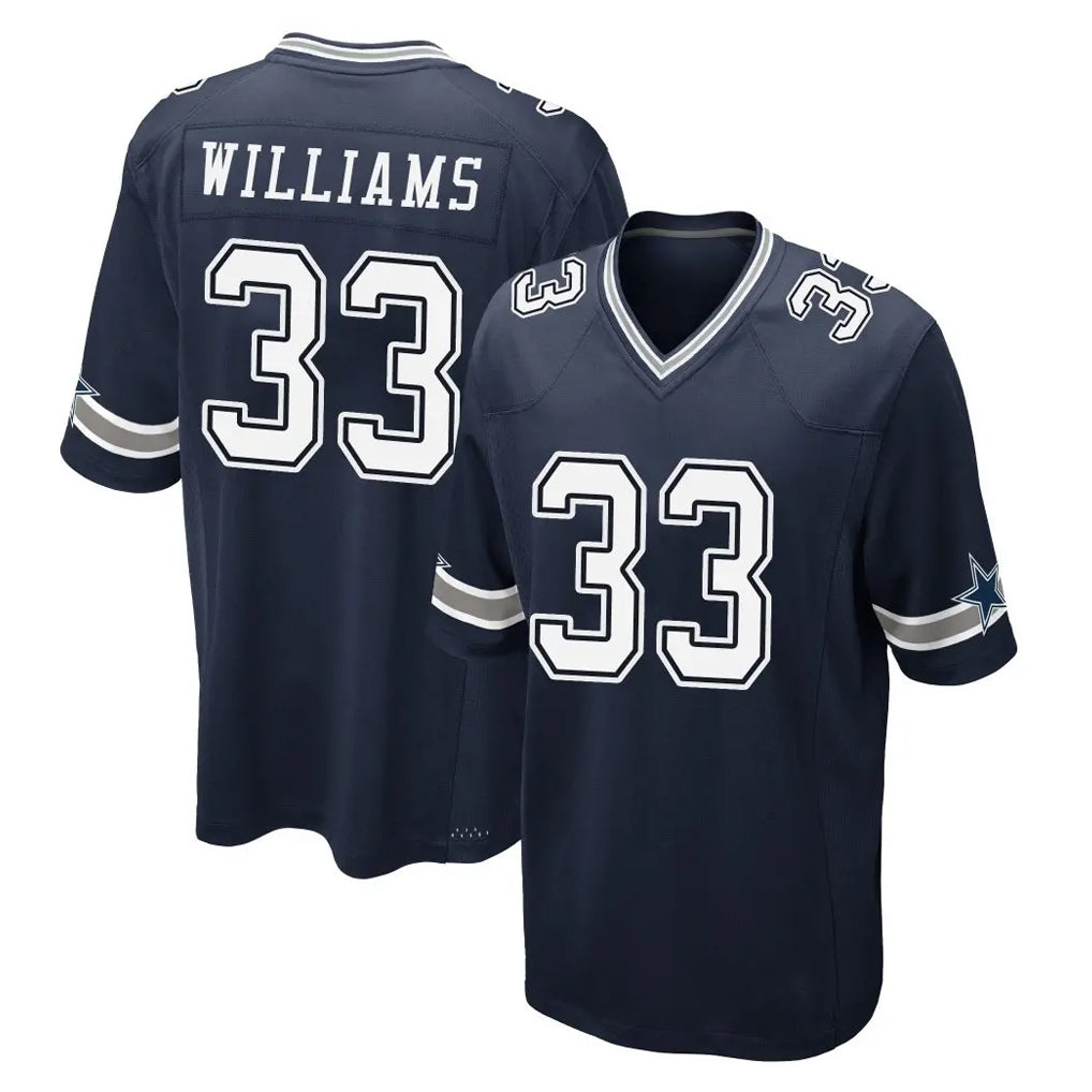 Davalo D.Cowboys #33 Javonte Williams Player Navy Home Game Stitched Jerseys