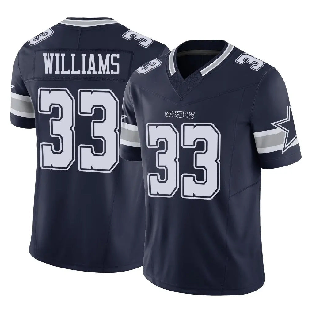 Davalo D.Cowboys #33 Javonte Williams Player Navy Limited Vapor F.U.S.E. Home Game Stitched Jerseys