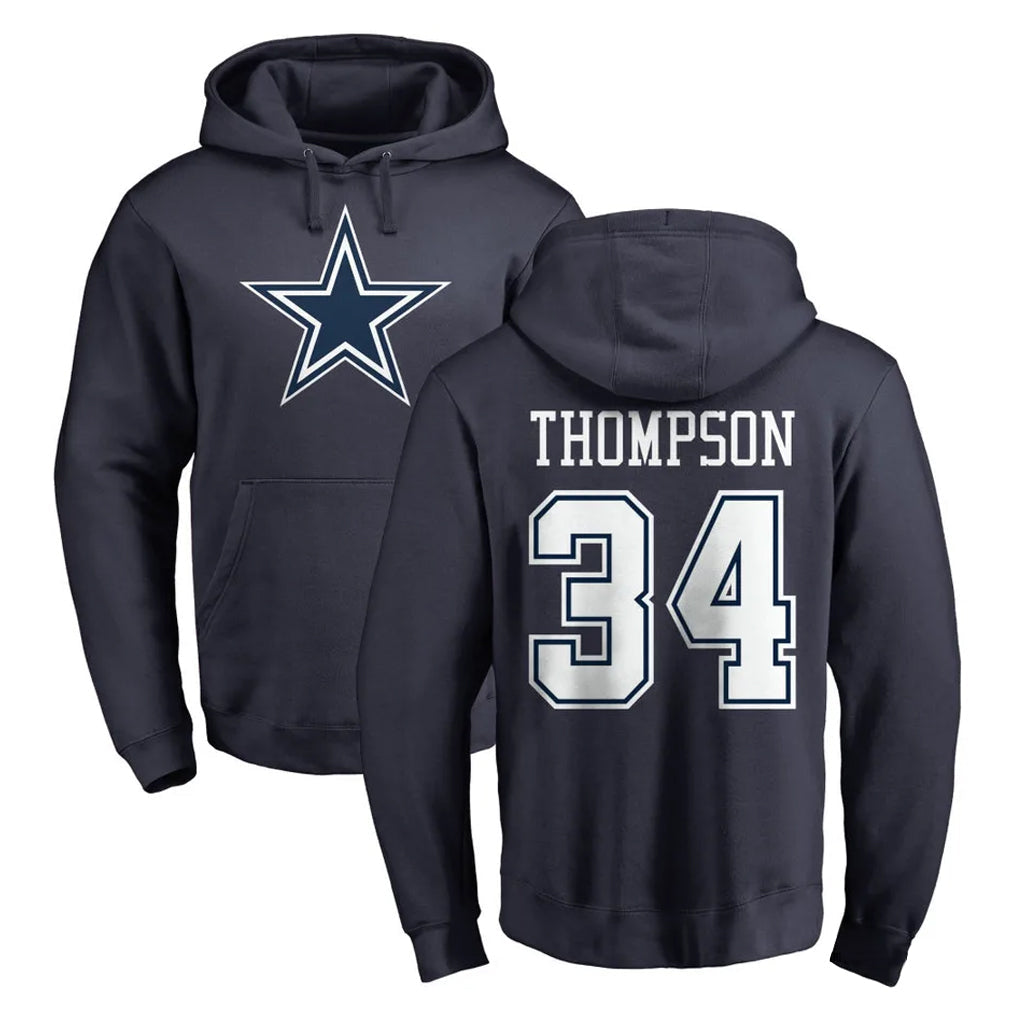 Davalo D.Cowboys #34 Jalen Thompson Player Navy Pullover Hoodies Limited Stitched Jerseys