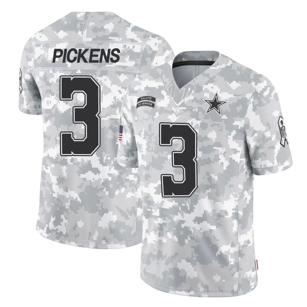 Davalo D.Cowboys #3 George Pickens Player Arctic Camo Salute to Service Limited Home Game Stitched Jerseys