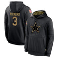 Davalo D.Cowboys #3 George Pickens Player Black Salute to Service Pullover Hoodies Limited Stitched Jerseys
