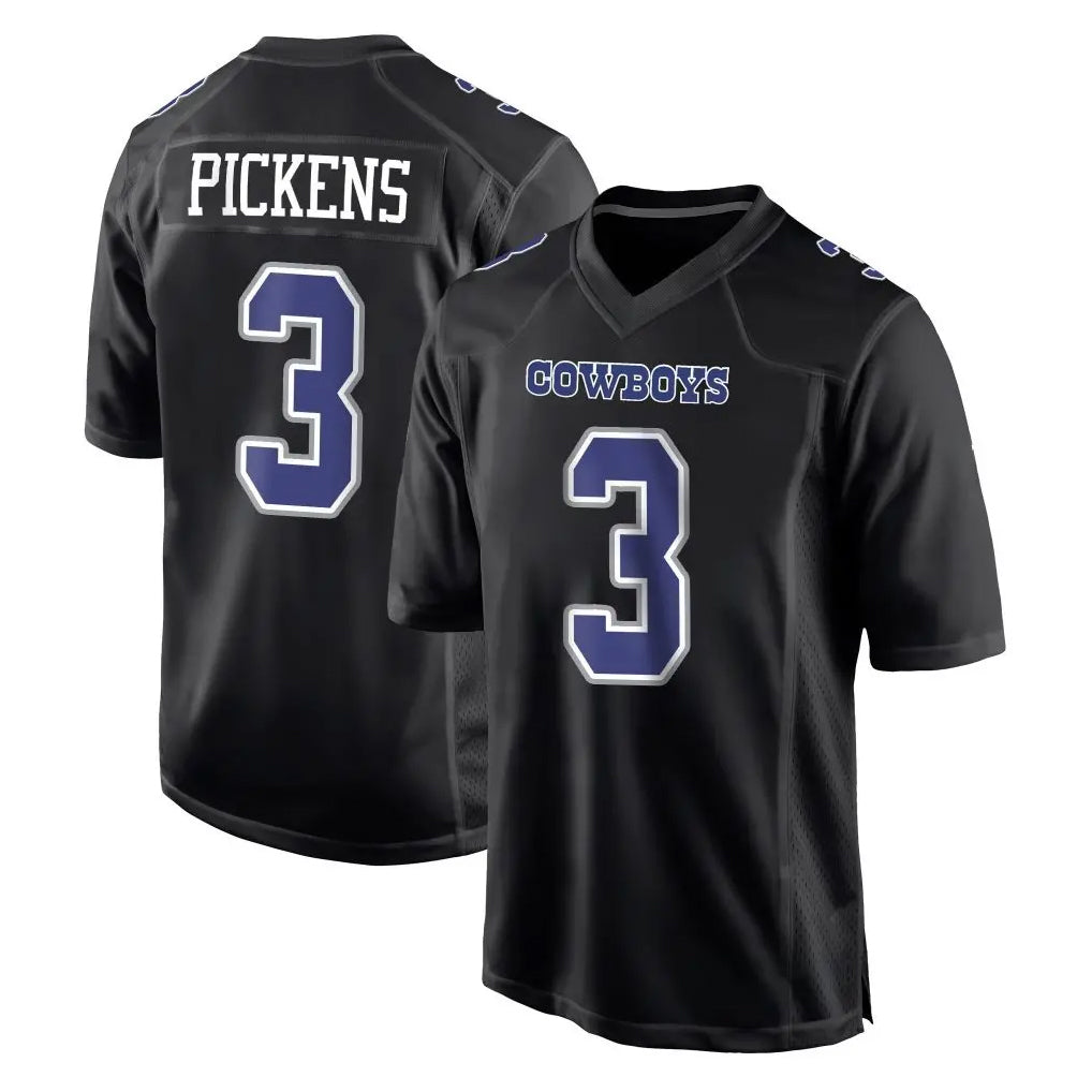 Davalo D.Cowboys #3 George Pickens Player Carbon Black Fashion Home Game Stitched Jerseys