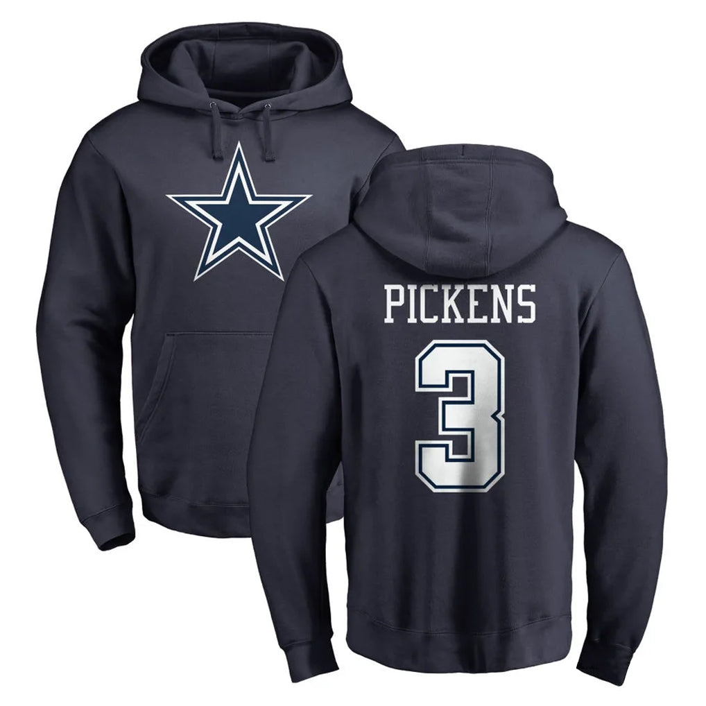 Davalo D.Cowboys #3 George Pickens Player Navy Pullover Hoodies Limited Stitched Jerseys