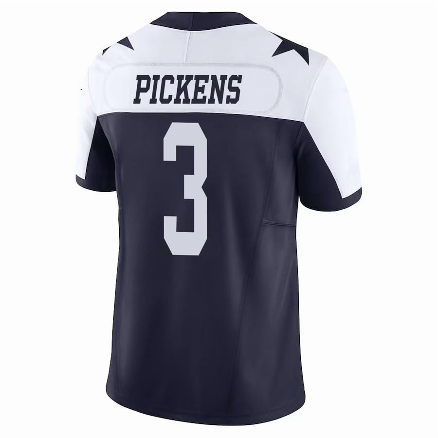 Davalo D.Cowboys #3 George Pickens Player Navy Throwback Stitched Jerseys