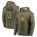 Davalo D.Cowboys #3 George Pickens Player Olive Salute to Service Pullover Hoodies Home Game Stitched Jerseys