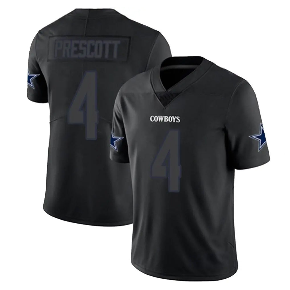 Davalo D.Cowboys #4 Dak Prescott Player Black Impact Limited Home Game Stitched Jerseys