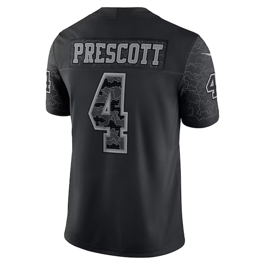 Davalo D.Cowboys #4 Dak Prescott Player Black RFLCTV Limited Stitched Jerseys