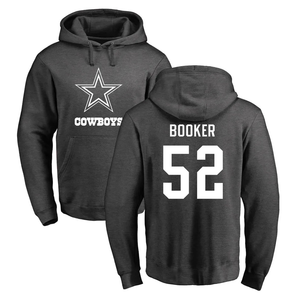 Davalo D.Cowboys #52 Tyler Booker Player Ash One Color Pullover Hoodie Limited Stitched Jerseys