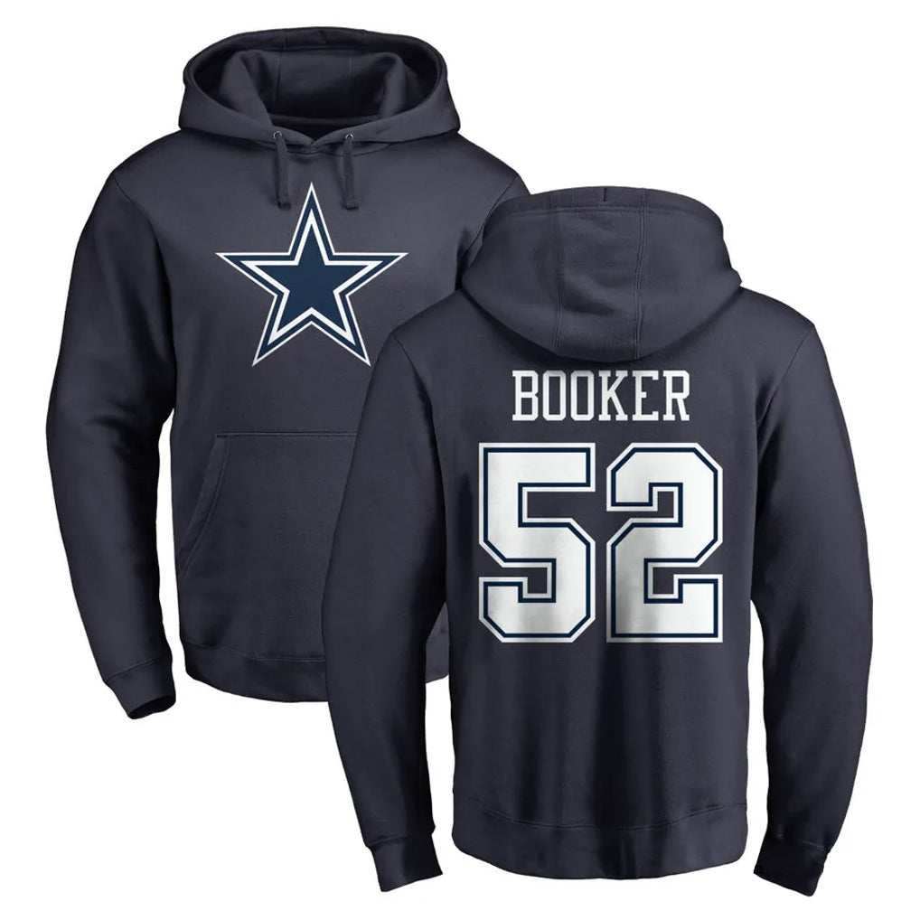 Davalo D.Cowboys #52 Tyler Booker Player Navy Pullover Hoodies Limited Stitched Jerseys