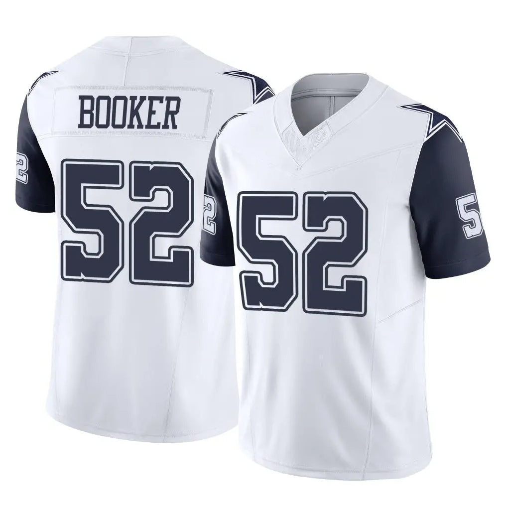 Davalo D.Cowboys #52 Tyler Booker Player White-Navy Limited Vapor F.U.S.E. Home Game Stitched Jerseys