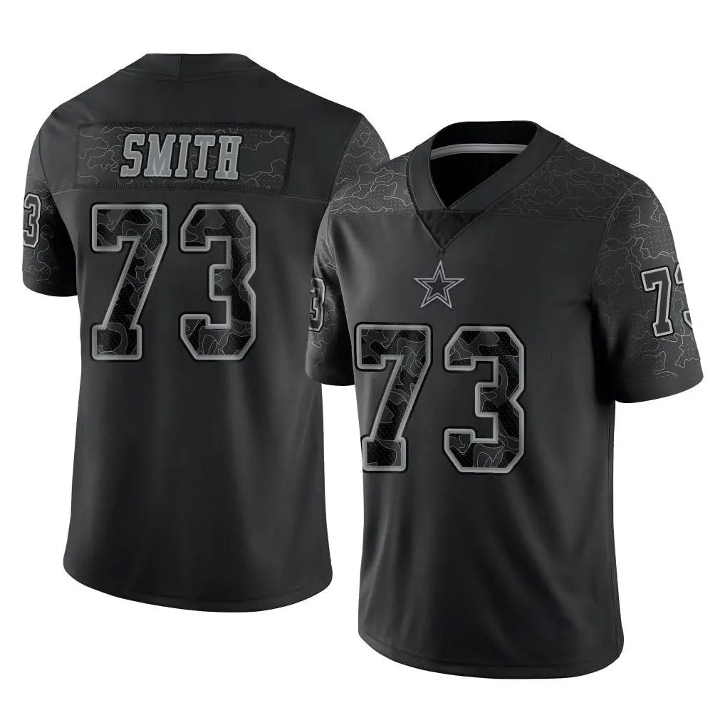 Davalo D.Cowboys #73 Tyler Smith Player Black Limited Reflective Home Game Stitched Jerseys