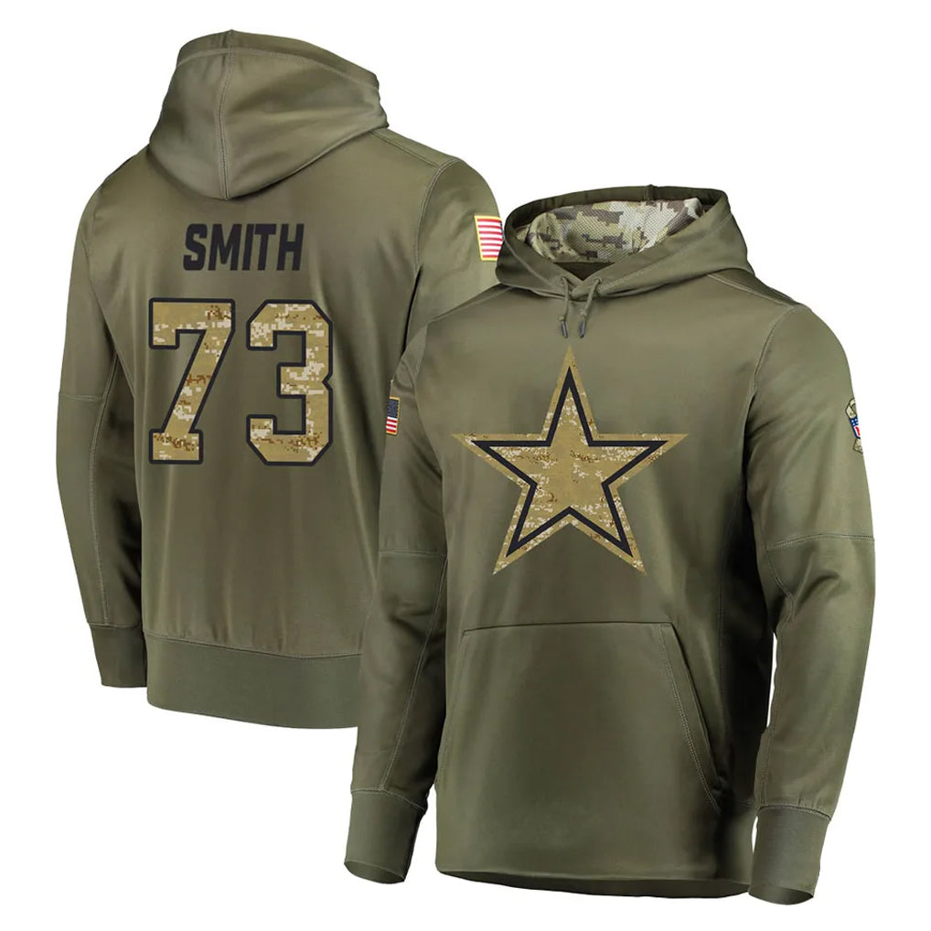 Davalo D.Cowboys #73 Tyler Smith Player Olive Salute to Service Pullover Hoodies Home Game Stitched Jerseys
