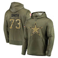 Davalo D.Cowboys #73 Tyler Smith Player Olive Salute to Service Pullover Hoodies Home Game Stitched Jerseys