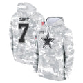 Davalo D.Cowboys #7 Rashan Gary Player Arctic Camo Salute to Service Hoodies Limited Game Stitched Jerseys