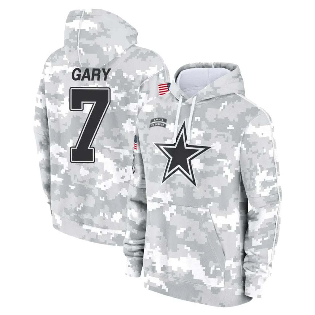 Davalo D.Cowboys #7 Rashan Gary Player Arctic Camo Salute to Service Hoodies Limited Game Stitched Jerseys