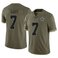 Davalo D.Cowboys #7 Rashan Gary Player Olive Salute to Service Limited Game Stitched Jerseys