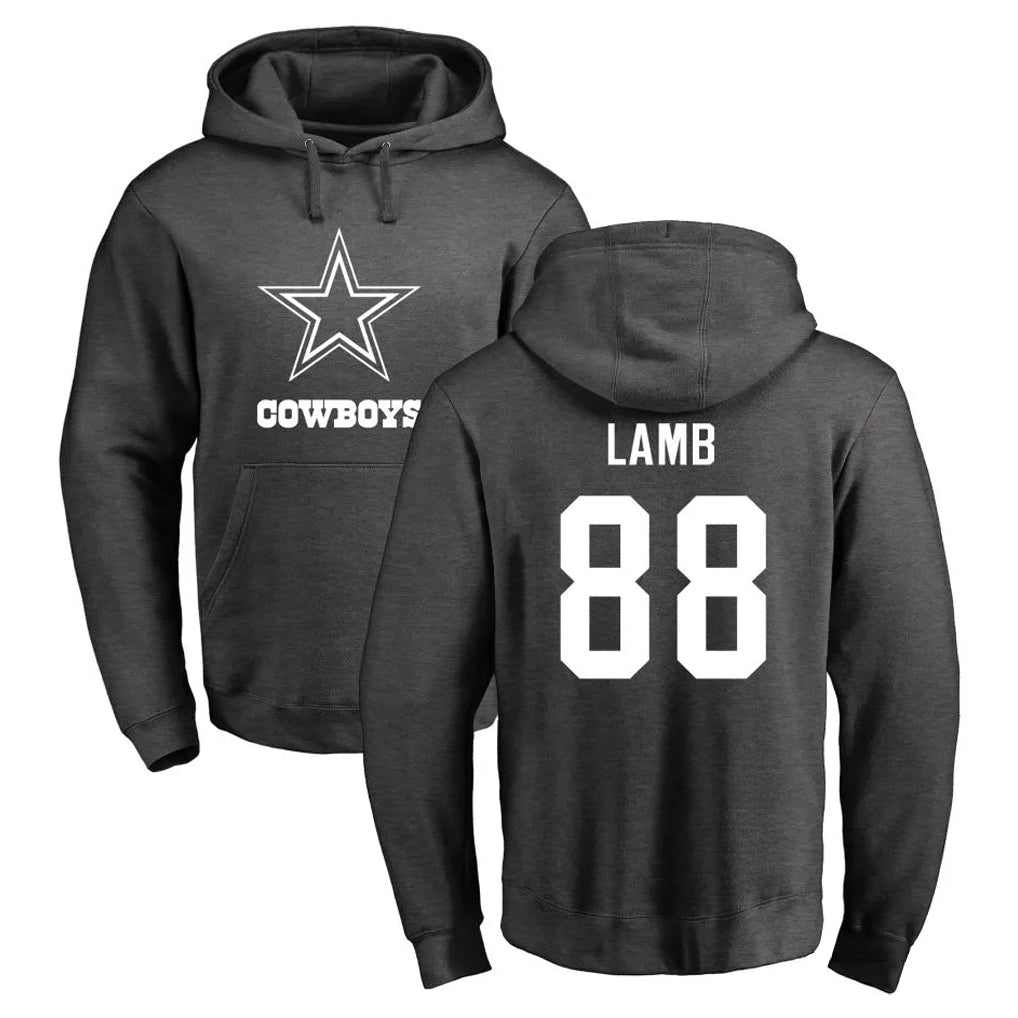 Davalo D.Cowboys #88 CeeDee Lamb Player Ash One Color Pullover Hoodie Limited Stitched Jerseys