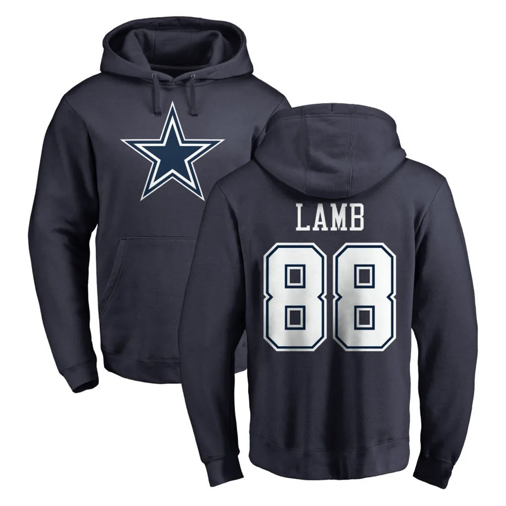 Davalo D.Cowboys #88 CeeDee Lamb Player Navy Pullover Hoodies Limited Stitched Jerseys