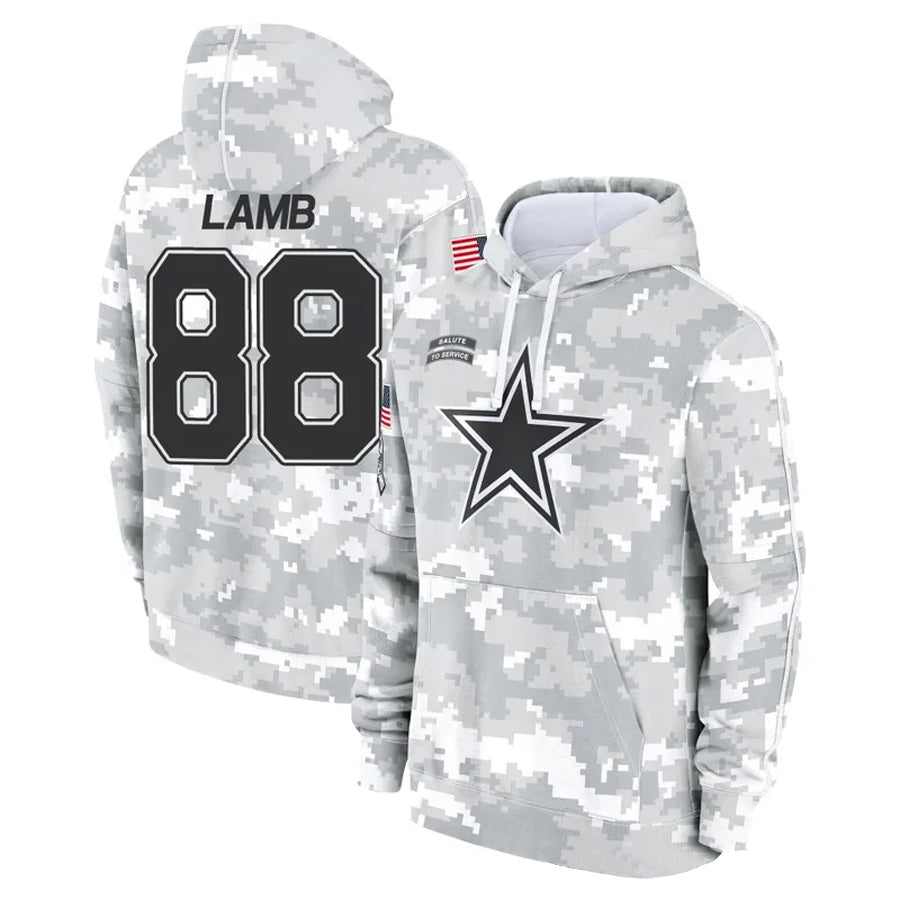 Davalo D.Cowboys #88 CeeDee Lamb Player Salute to Service Hoodies Game Stitched Jerseys